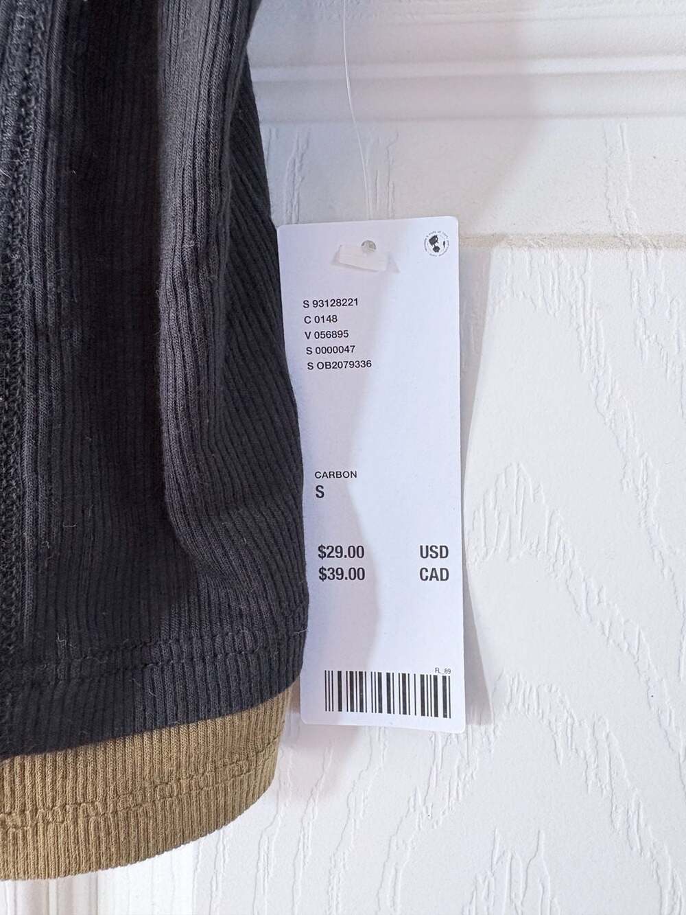 BDG Urban Outfitters Ribbed Cami Top - Carbon, Size S - Picture 5 of 7
